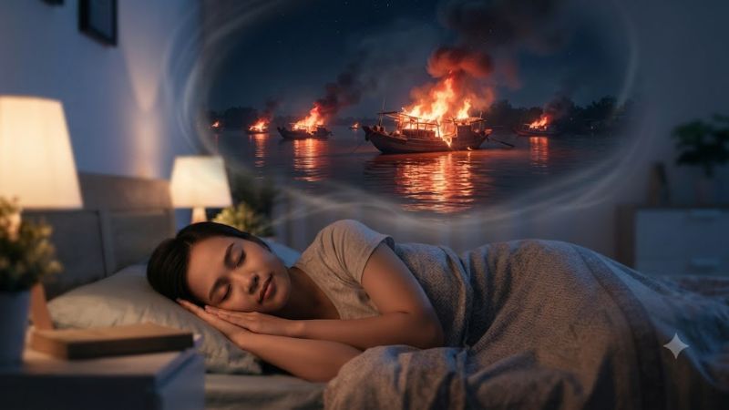 Ngủ mơ lửa cháy trên sông dự báo tiền tài vượng phát Ngủ mơ lửa cháy trên sông dự báo tiền tài vượng phát